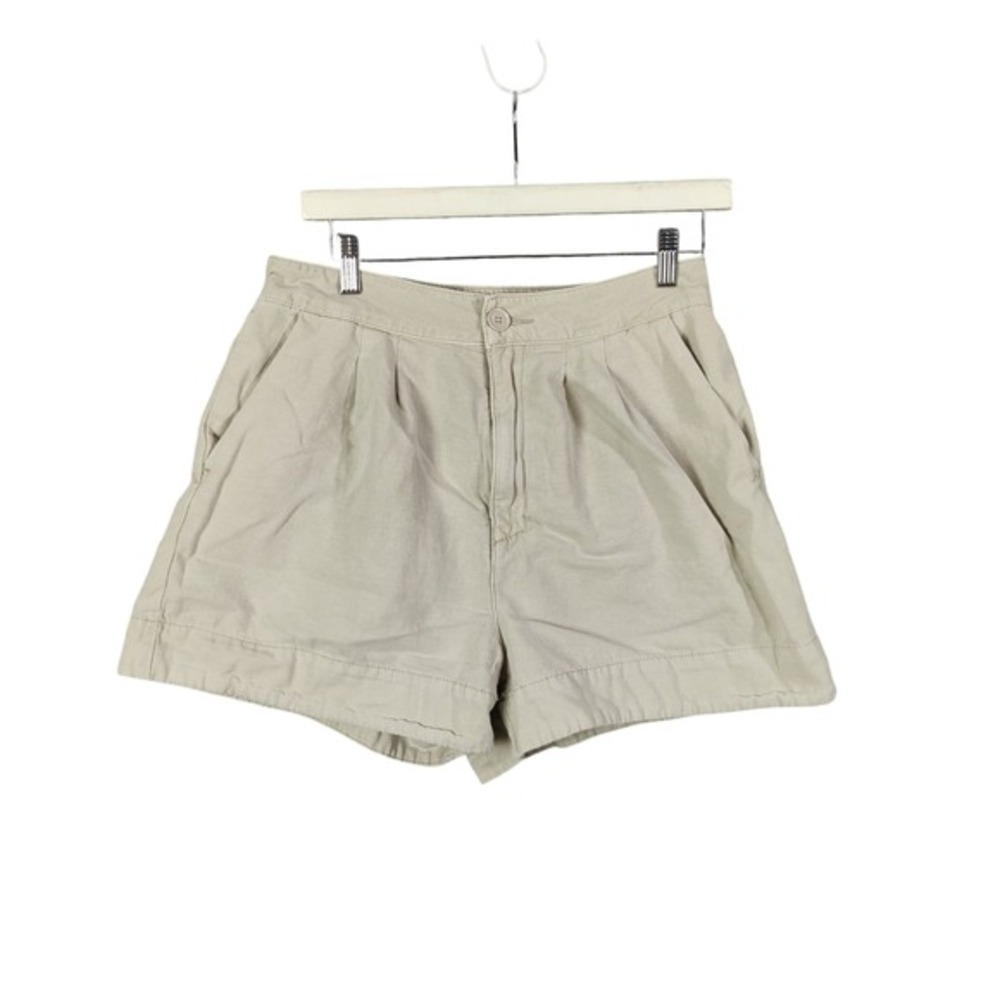 Joie Womens Linen Blend Coastal Resort Shorts High Waist Pleated Beige Shorts S